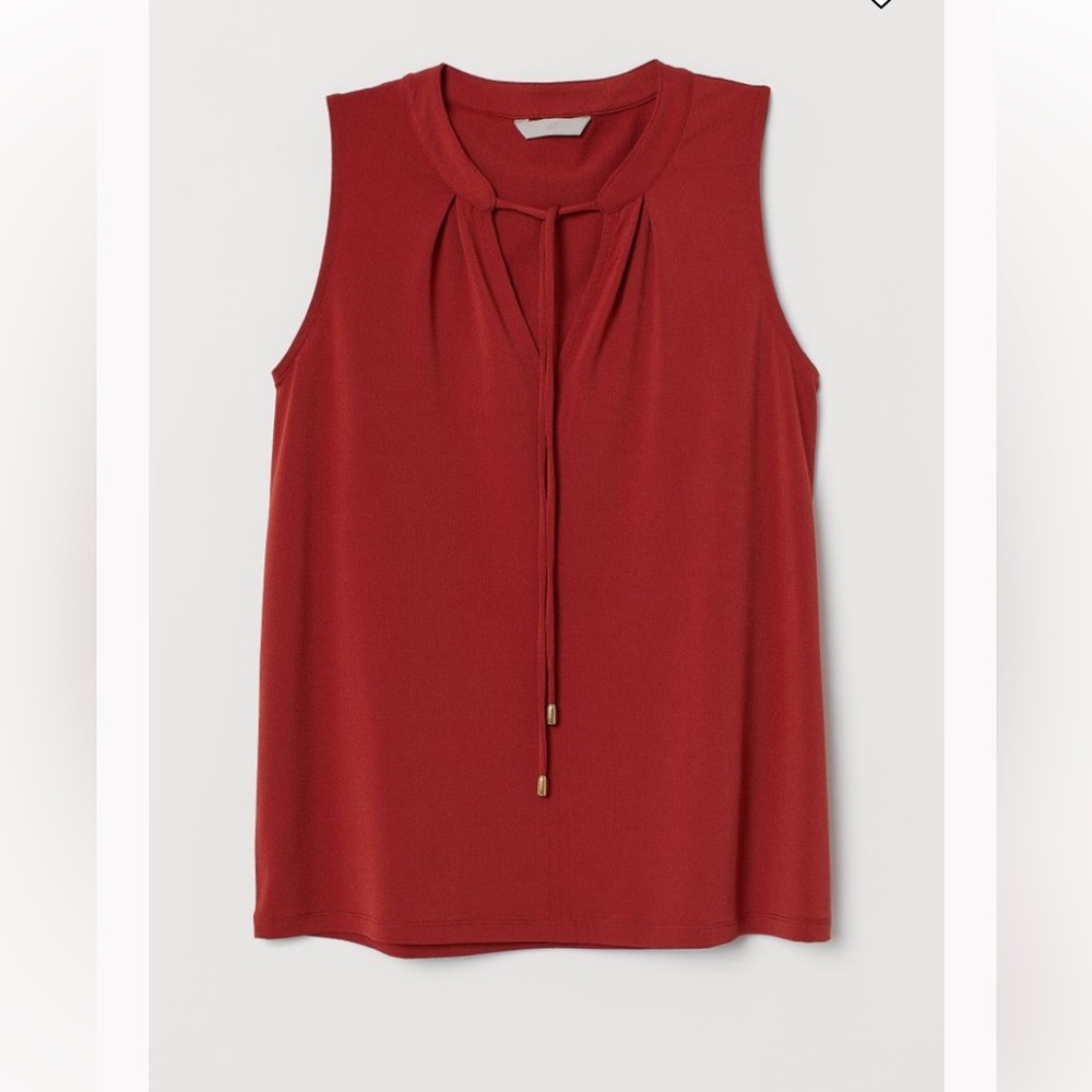 H&M Crepe Jersey Knit Top Rusty Orange - Size S